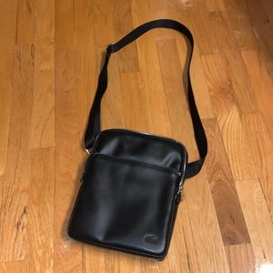 Genuine Lacoste Black Leather Crossbody Bag